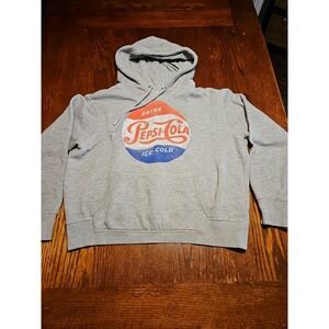 H&M L.O.G.G.‎ Pepsi Brand Vintage Pullover Gray Hoodie Medium (A730)